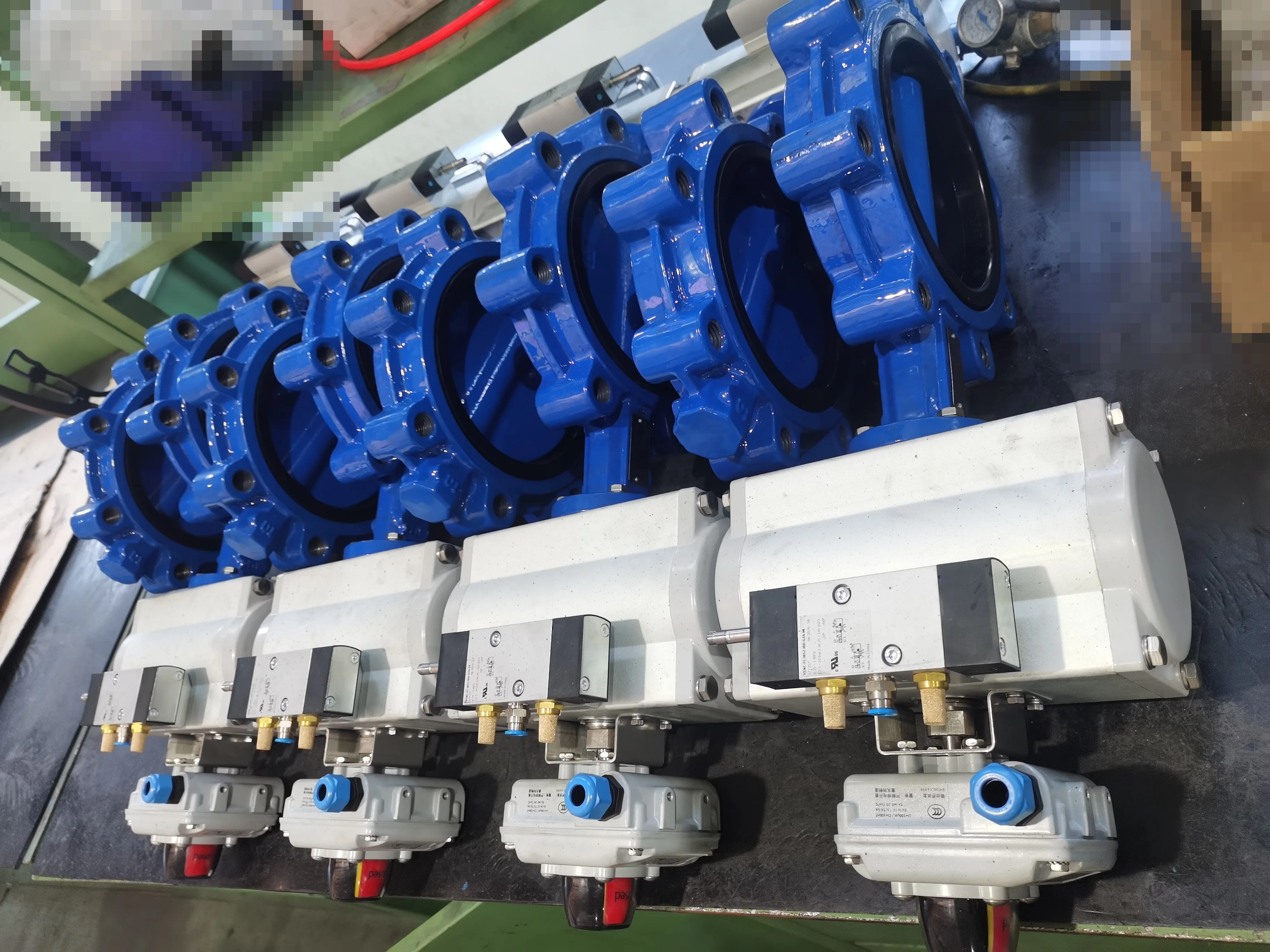 DN150 Class 150 Lugged Butterfly Valve with Double Acting Explosion-Proof Pneumatic Actuator