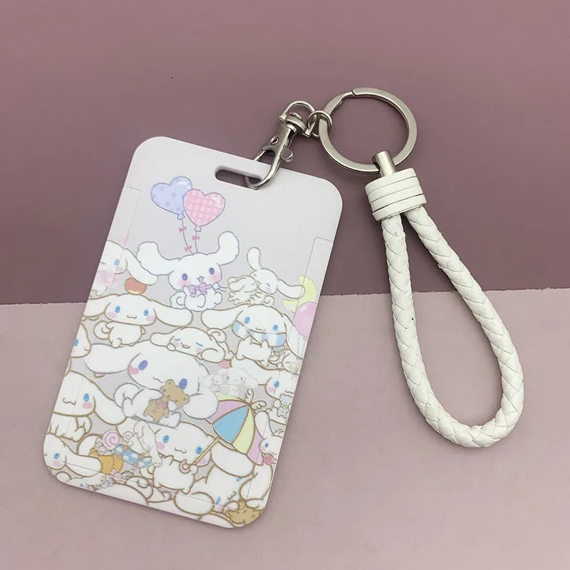ins cartoon card sleeve students campus meal card protective sleeve cute doll key chain bus metro card bag ID holder