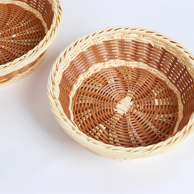 Eco-friendly popular shopping bag plastic grocery bakset lundry basket rattan picnic basket tote bag with handle