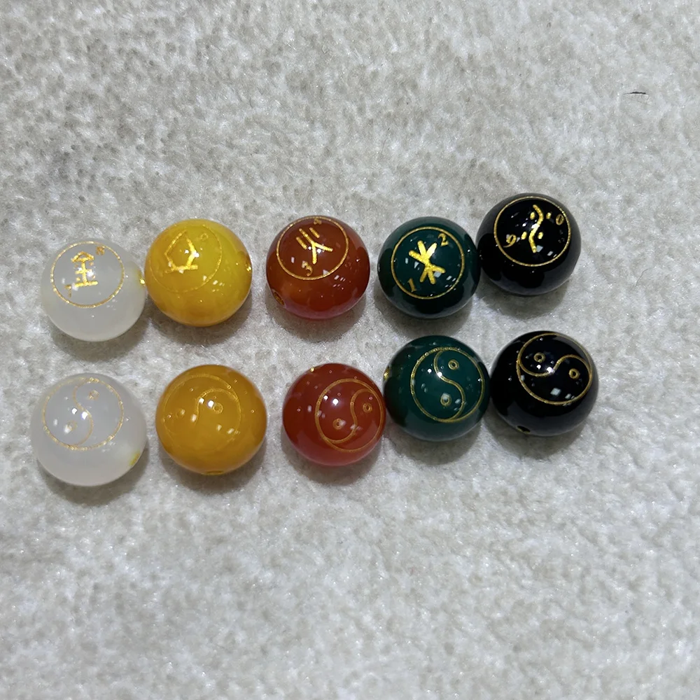 Stock Sale Gemstone Crystal Five Element Healing Lucky Yoga Beads For Jewelry Making