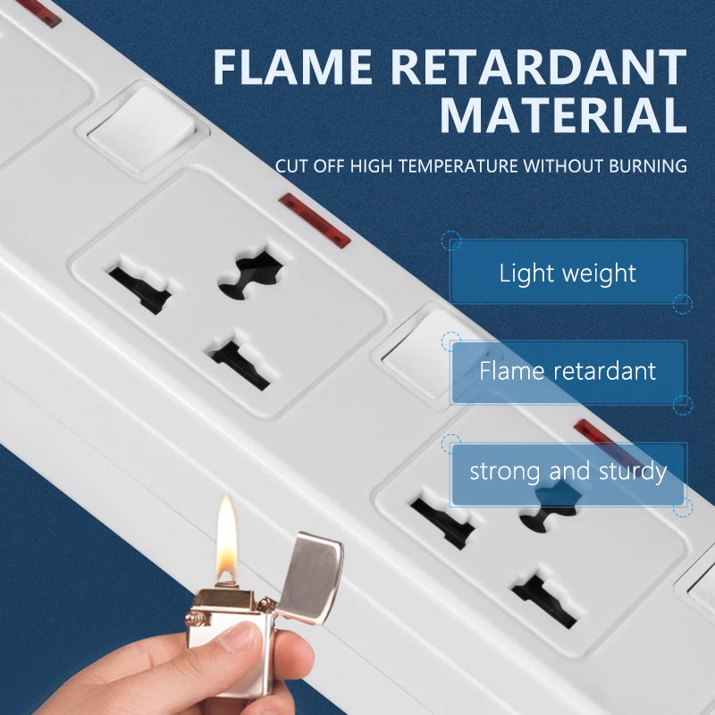 Hot sale 4 outlet way white universal standard extension socket multiple switch extension board plug smart power strip