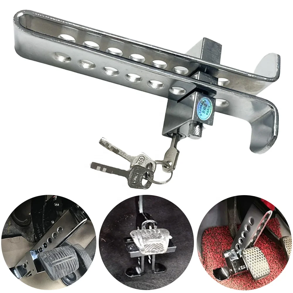 Anti-Theft security portable Steel car lock Auto wheel throttle vehicle brake pedal accelerator clutch lock with key