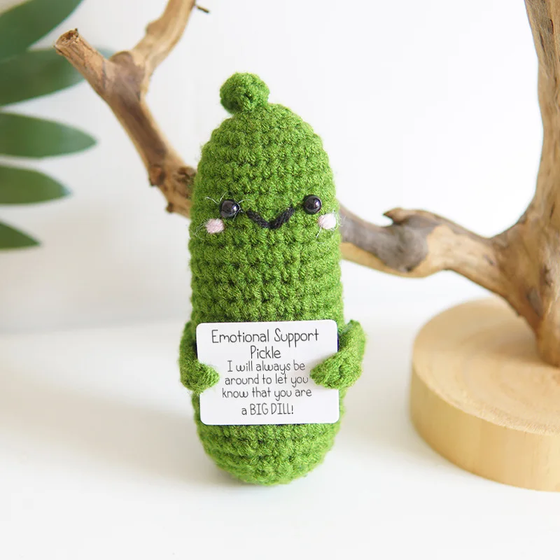 Handmade Emotional Support Pickled  Potato Cucumber Gift  Handwoven Christmas Knitting Crochet Positive Life Doll Ornament Gift