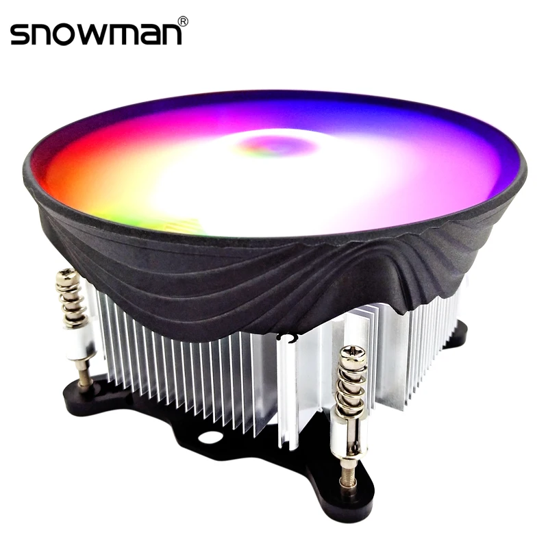 SNOWMAN Am4 CPU Cooler RGB 120mm Heat Sink AMD Intel LGA 1150 1151 1155 1200 PC Processor Radiator 3 Pin Quiet CPU Cooling Fan