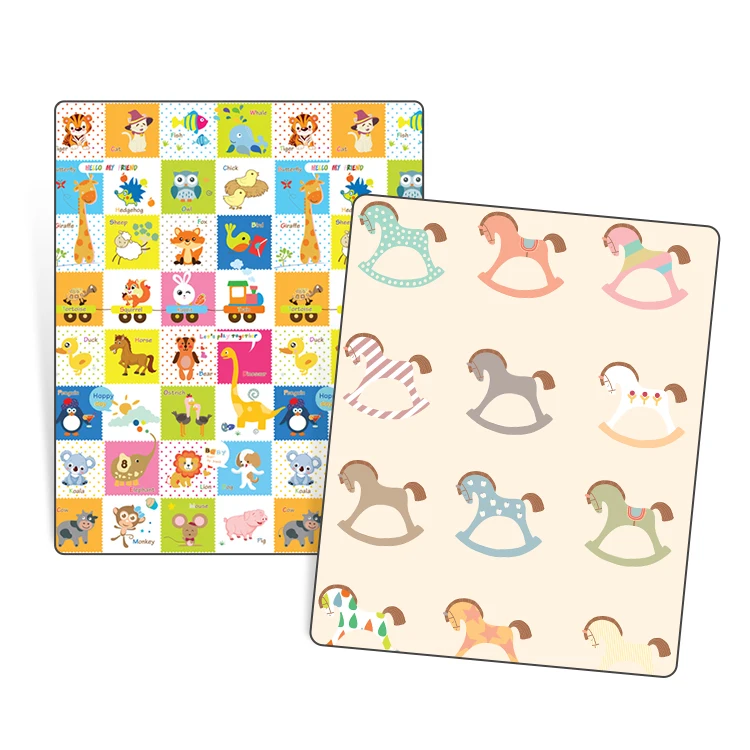 Складной детский игровой коврик двухсторонний для ползания 180x120x1 см pium XPE пенный мягкий и водоотталкивающий