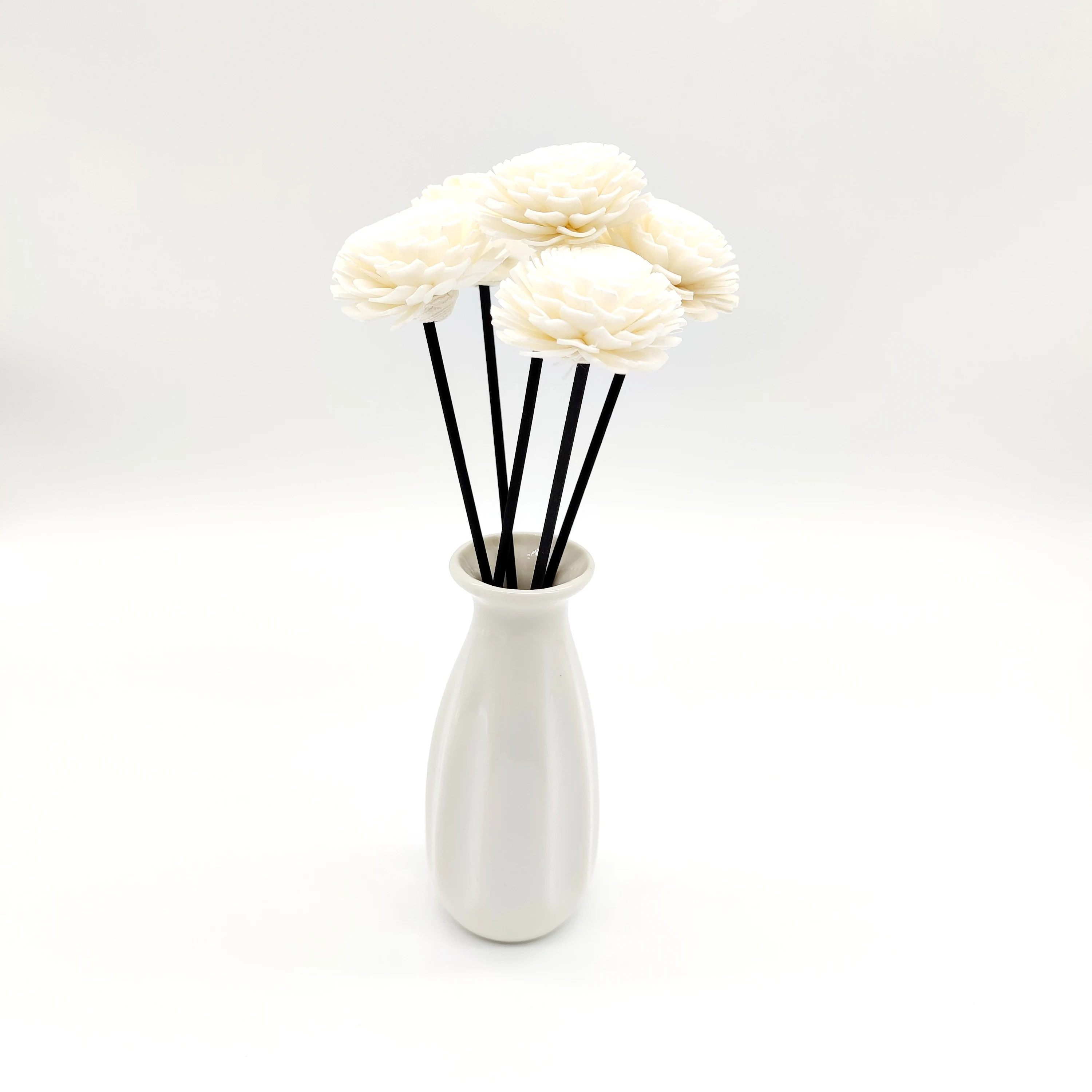 Освежитель воздуха для домашнего декора, рассеиватель из черного волокна с деревянным цветком Sola ручной работы