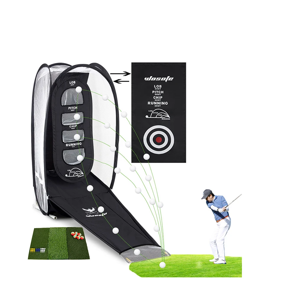 E-commerce One-piece Drop shipping Professional Indoor and Outdoor Portable Golf Net Hitting Practice Net with golf mat