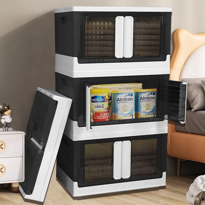 Manufacturer Competitive Price Top Quality Portable Plastic Double-door Foldable Cabinet For Daily Use And HouseHold