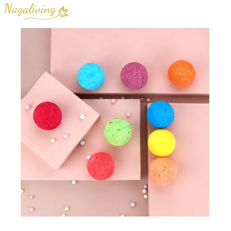 Daily home SPA Clean and Moist Essential Oil Sea Salt Bath Balls OEM Organic bubble Bath Bombs with lavender rose fragrance