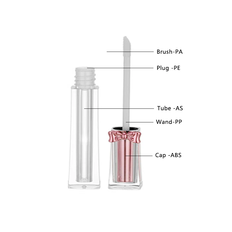 Promotion sale Plastic glitter lip gloss container packaging gloss tube for lipgloss with rose gold/black have stock now