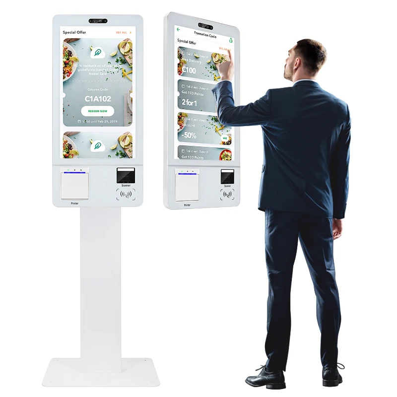Popular Automatic Touch Screen Kiosk Pos Machine Self Ordering Terminal Kiosk Restaurant Self Service Kiosk