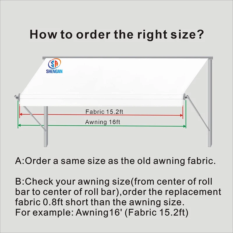 Retractable RV Awning Manual Caravan Motorhome Camper RV 100% Waterproof Trailers Awning