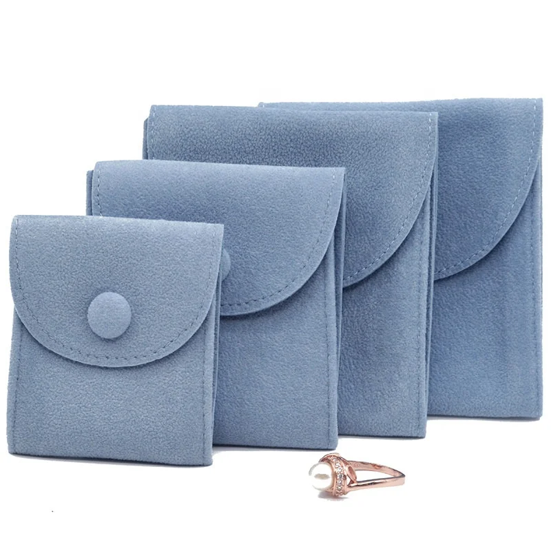 Flap Custom Grey Velvet Fabric For Packaging Bags Organic Pouch Jewelry Gift Bag Drawstring