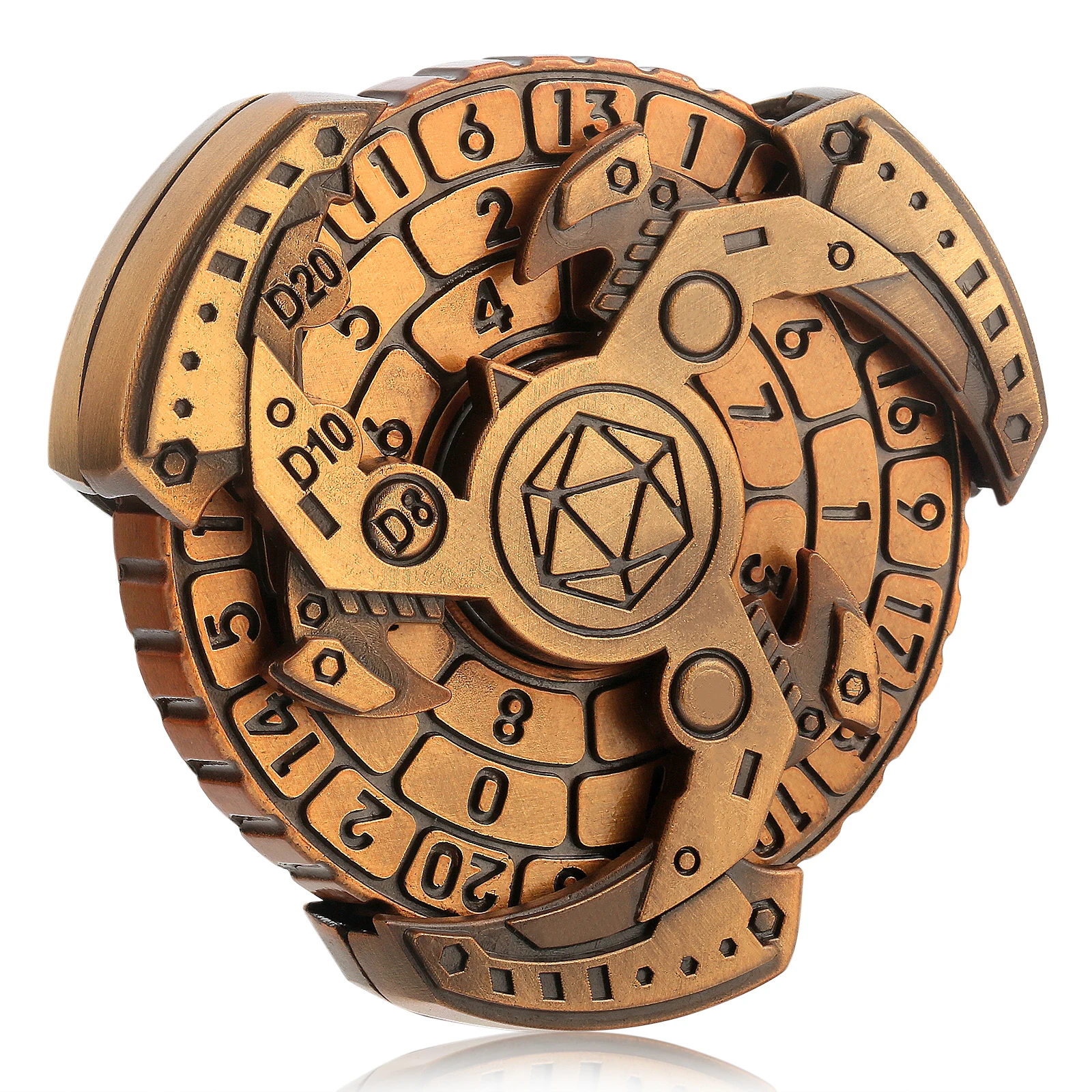 7-in-1 Metal Compass Dice Set with Gift Box Roulette Spinner DND Dice Rotating RPG Dice  for Dungeons & Dragons Tabletop Game