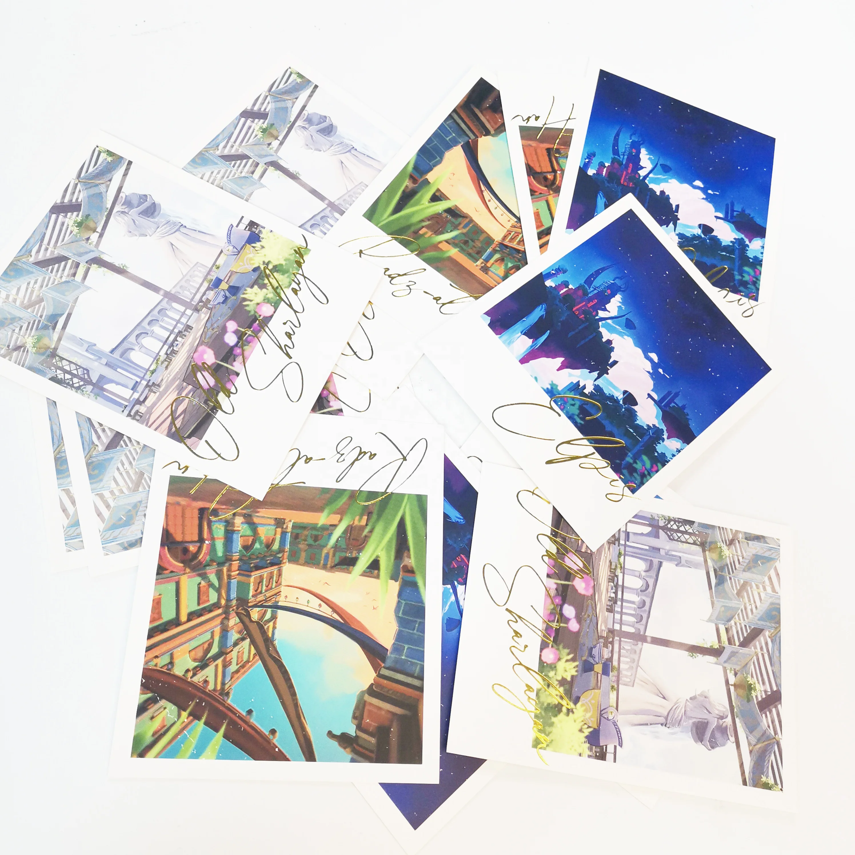 Custom Gold Foil Postcard 4-C Printing Paper Card  Gift Card with Personal Signature