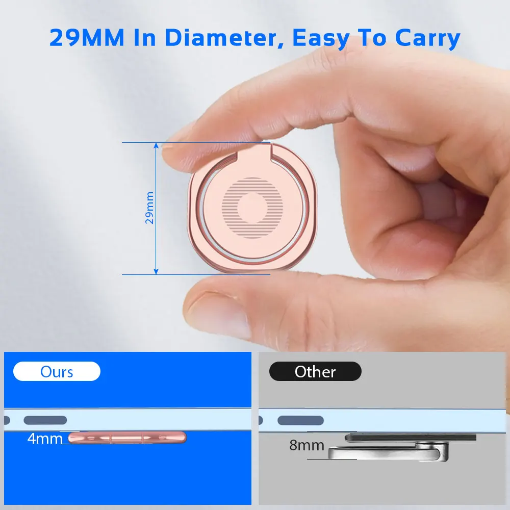 Складной ультратонкий металлический держатель для телефона с поворотом на 360 градусов, кольцевые ручки, подставка-кольцо для пальца, аксессуары для чехла сотового телефона и планшета