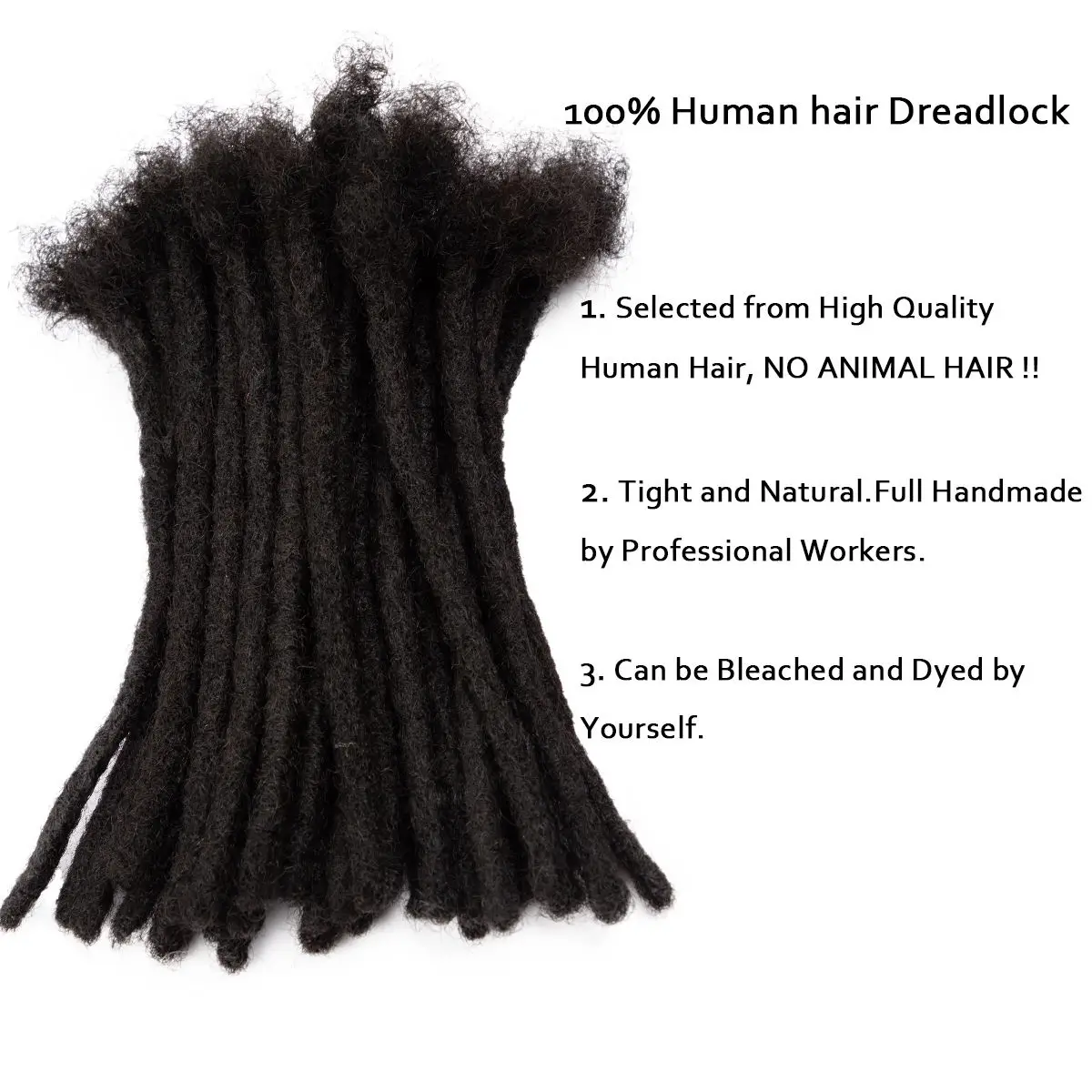 100% human hair locs  Dreadlock Extensions Full Head Handmade 6-18 inches length Wholesale soft Dreadlocks Extensions