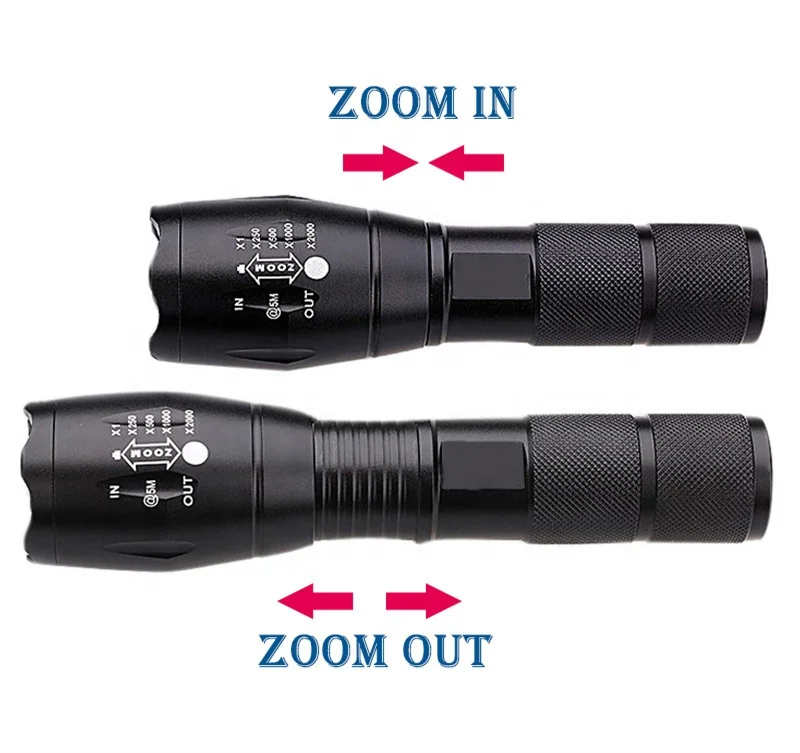 High Power Camp Waterproof Flash Light Set LED Rechargeable Tactical Torches Telescopic Tochlight Flashlight