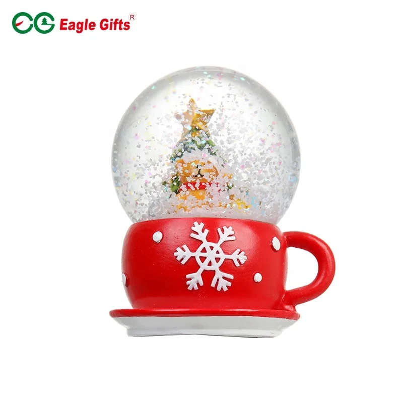 EAGLEGIFTS Hot Sale Resin Custom Made Christmas Water Polyresin Snow Globe Christmas Gift