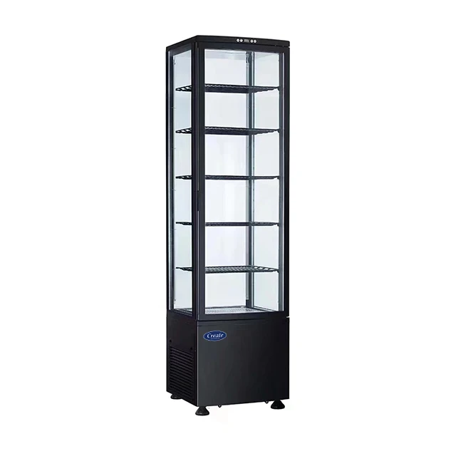 Upright 4 Sides Glass Cooler Cake Showcase Beverage Refrigerator Cold Drink Fridge Refrigerated Display Cooler