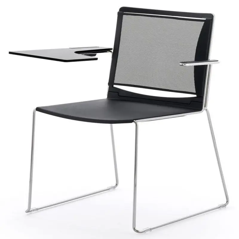ergonomic stack classroom lecture chair with rotary writing pad robust metal frame