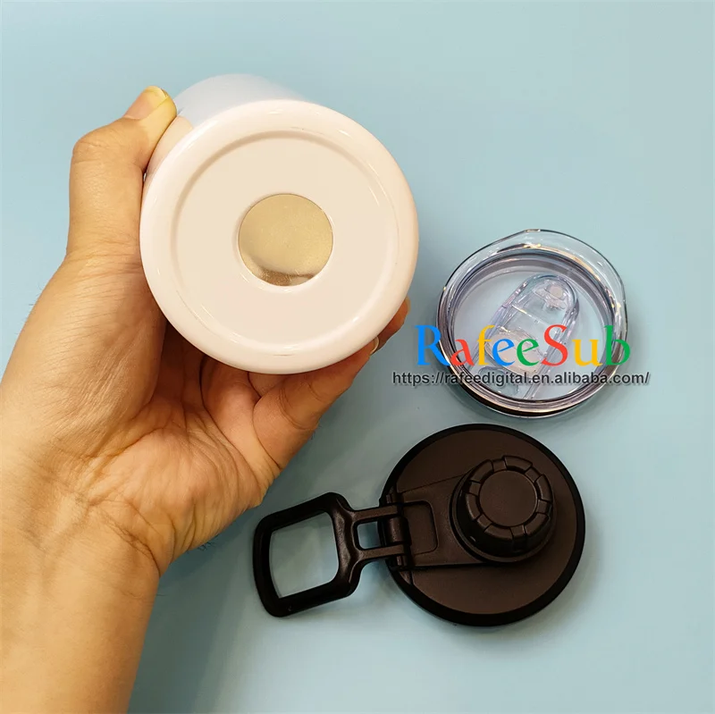 USA Warehouse 15oz 15 oz Straight Double Wall Stainless Steel Skinny Cup White Blanks Sublimation Tumbler with Duo Two Lids