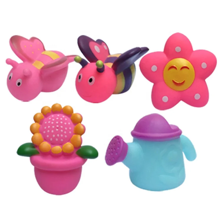Baby bath toys water playing soft flower set with BIBI sound OEM/ODM hot sell  baby toys for kids 0 to 24 Months