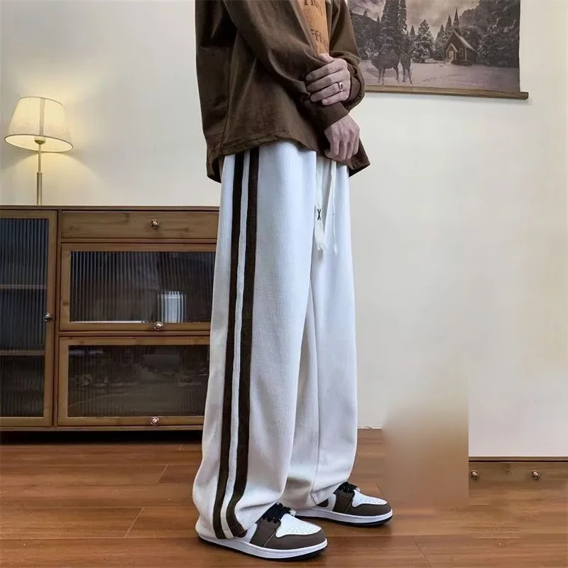 Camouflage Stacked long Pants for, Men New Italy Style Mens Patch Cargo Pockets Ripped Pants/