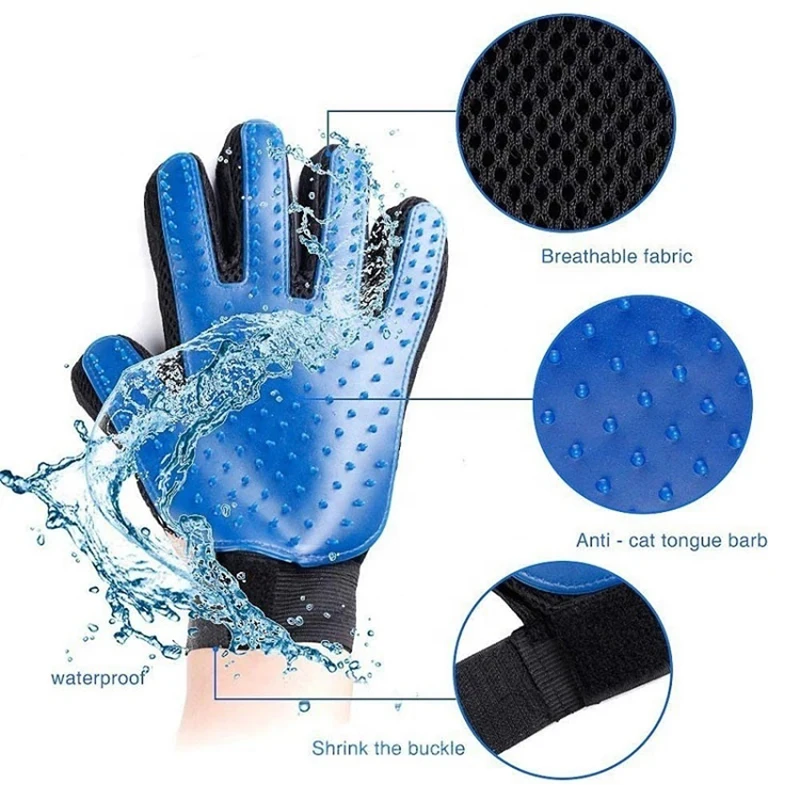 Hot Custom Silicone Pet Hair Removal Massage Gloves Dog Cat Hair Grooming Remover Gloves