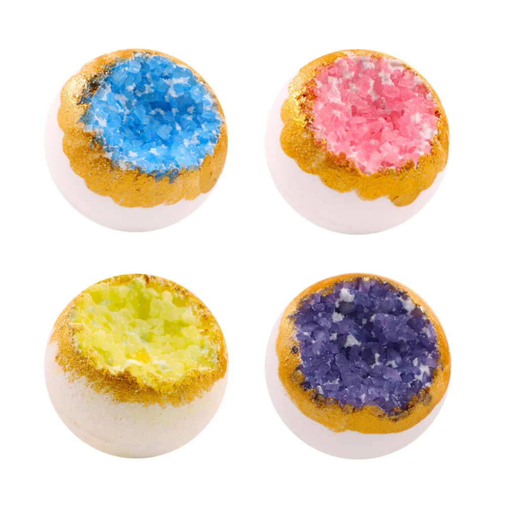 Hot Selling Gift Set Shower Ball Handmade Colorant Press Bubble Crystal Quait zFizzy Bath Bombs for Kids Shower Steamer