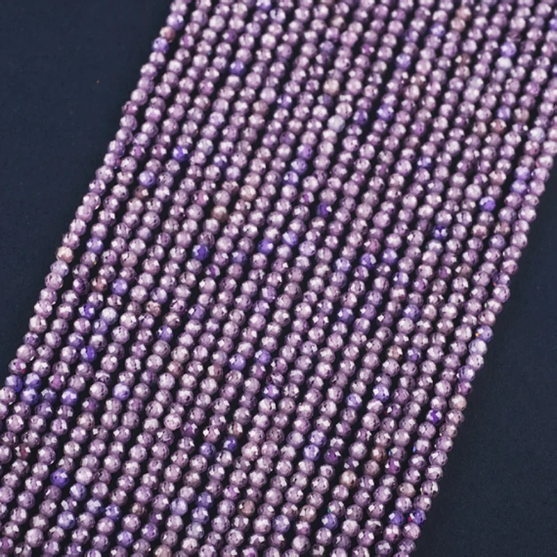 Natural glass zircon cut beads 2~4mm super flash faceted DIY hairpin tassel ancient hand string necklace material