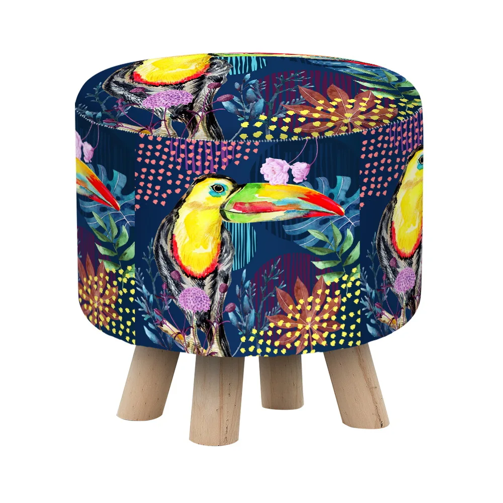 Мультяшный попугай шаблон ног табурет стулья, абстрактный стиль шаблон мебель табурет