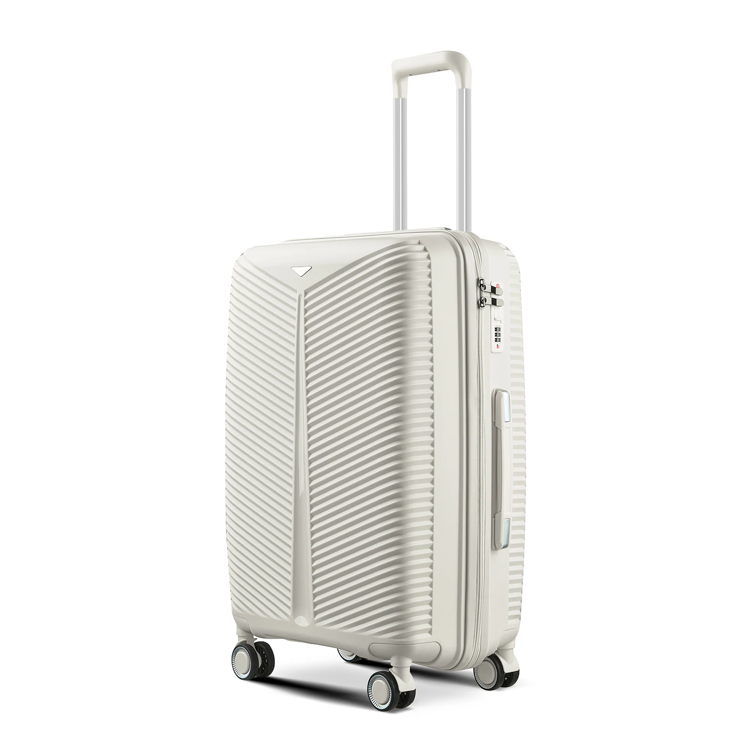 Family Airport Trolley Travelling Bags White Suitcase Check In Roller Luggage Low MOQ Smart Lock Valice