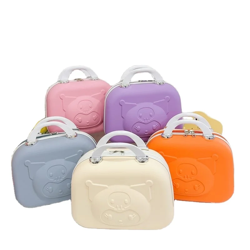Botu New Multi Colors Kuromi Hand Luggage Bags 14inches Cosmetic Case Sanrioed Creative Carry Luggage Tote Travel Portable Bag