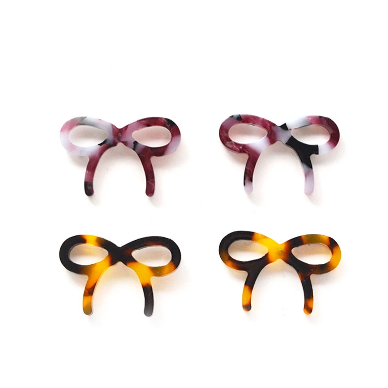 hot selling oem statement women epoxy resin acrylic earring minimalist korean bowknot tortoiseshell girl earrings cute wholesale