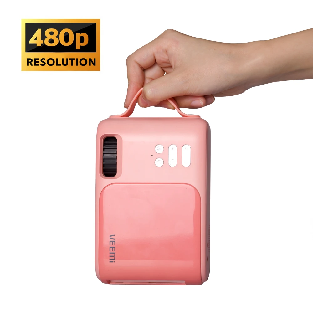 VEEEMI New Small Mini Portable Support 1080P LCD Projector for Outdoor Carrying Recharging From Power Bank