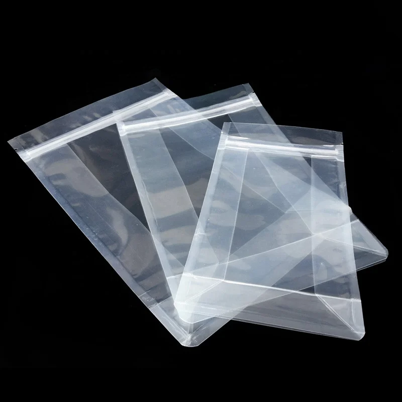 Flat Bottom Pouch Food Nuts Powder Storage Pouches Clear Transparent Plastic PLA Material Zipper Packaging Bags