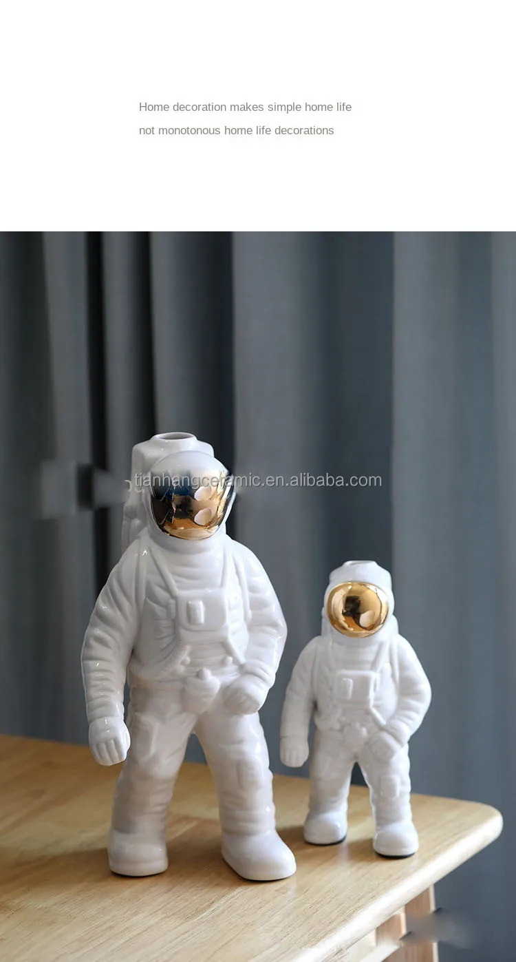 Nordic office gift spaceman model white ceramic ornaments for home decor luxury accessories .jpg