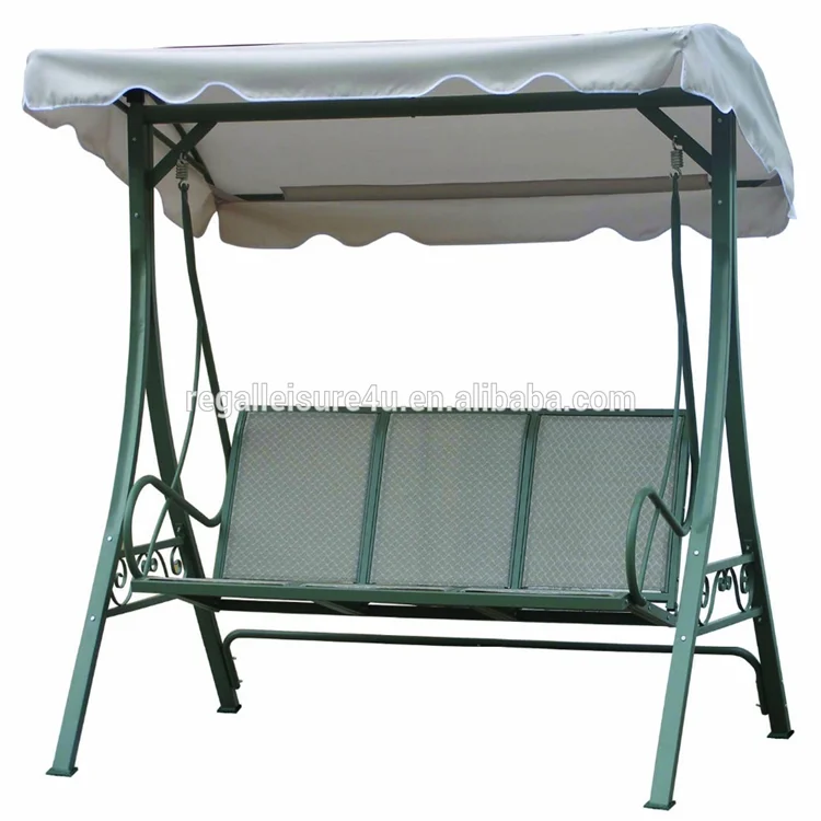 3 Seater Patio Metal Swinging Seat Bench Garden Swing Chair RLC097-4