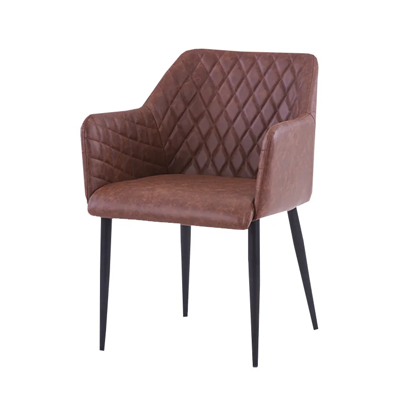 hot sales Modern upholstered restaurant  pu metal legs dining room chair