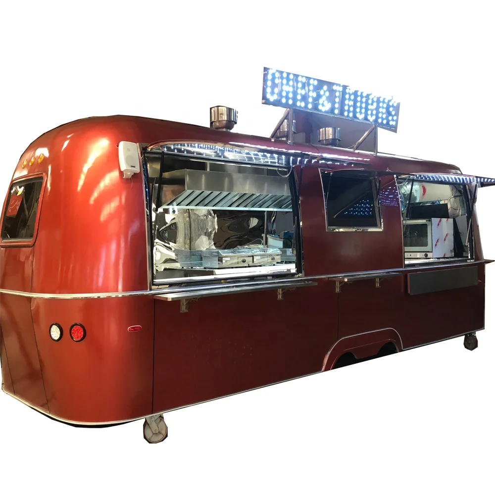
New arrival airstream food caravan concession trailer fast food trailer roasted chicken crepe food trailer 