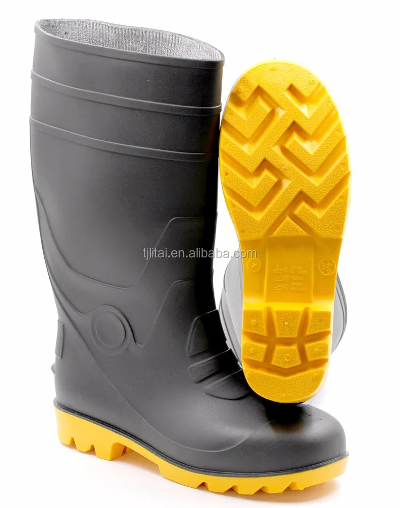 unisex anti-slip wholesale design your own construction PVC rain boot gum boots for thick legs wellington