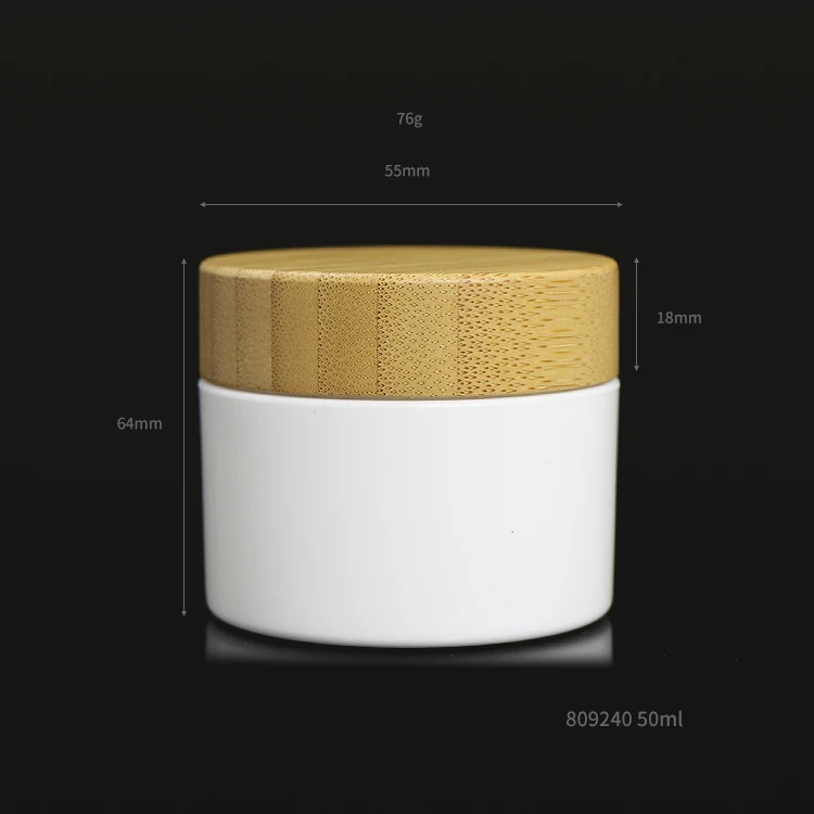 Recycled PLA material biodegradable 50ml cosmetic face cream jars with bamboo lid