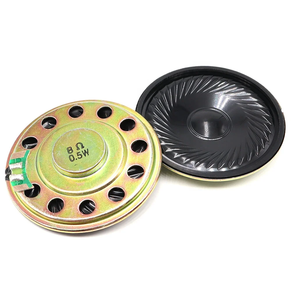 50 MM 2 inch 8 ohm 0.5 watt Inner Magnetic Iron Shell Speaker 8R Thin 50MM 0.5W Speaker for Toy Music Boxes  Radio Earphone