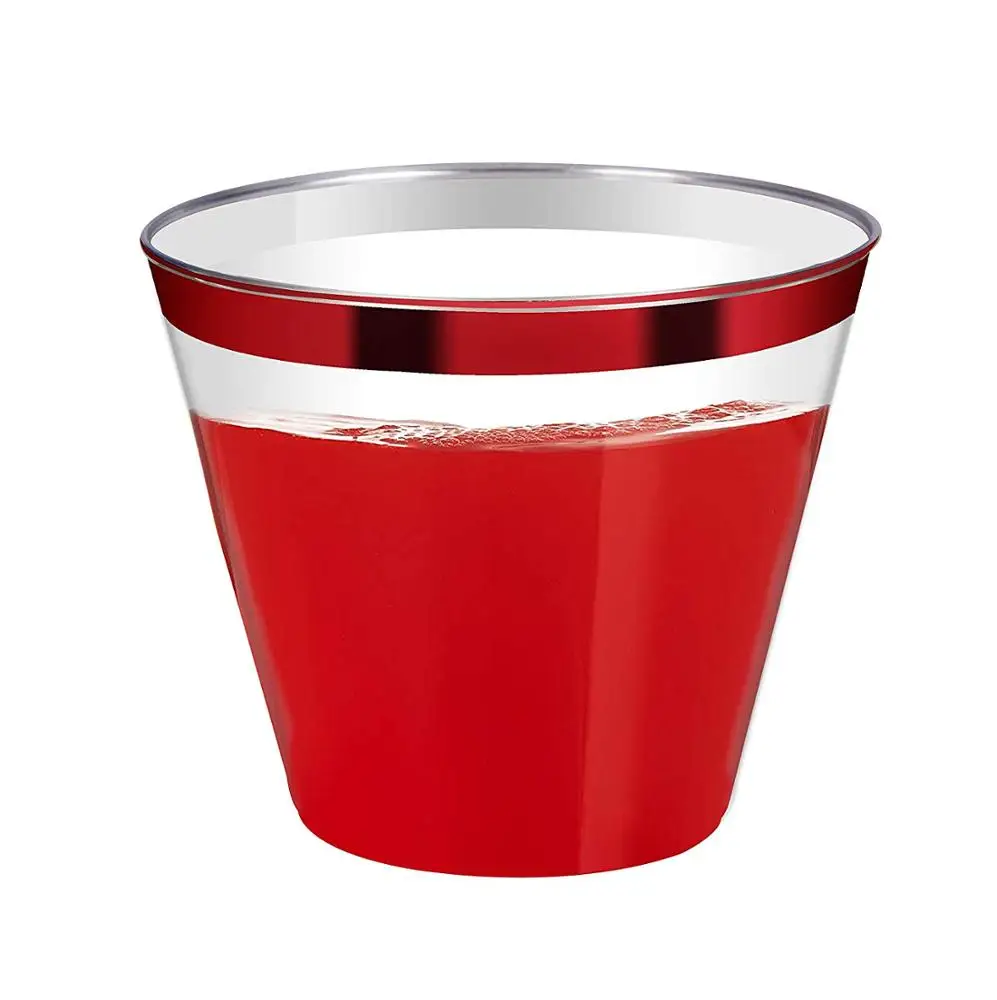 
Wholesale Red Rimmed Wedding Tumblers 