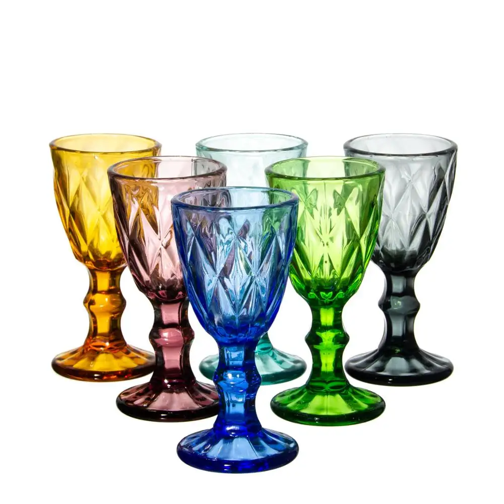 Samyo Wholesale Machine Pressed Novelty Colored Wine Glass