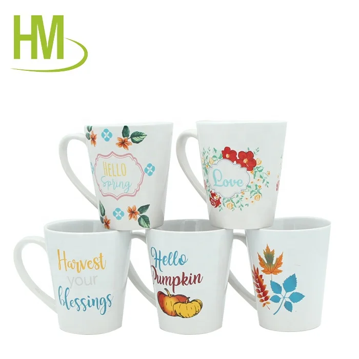 various design promotion cheap hot water porcelain coffee mug with handle  ceramic mug Wholesale