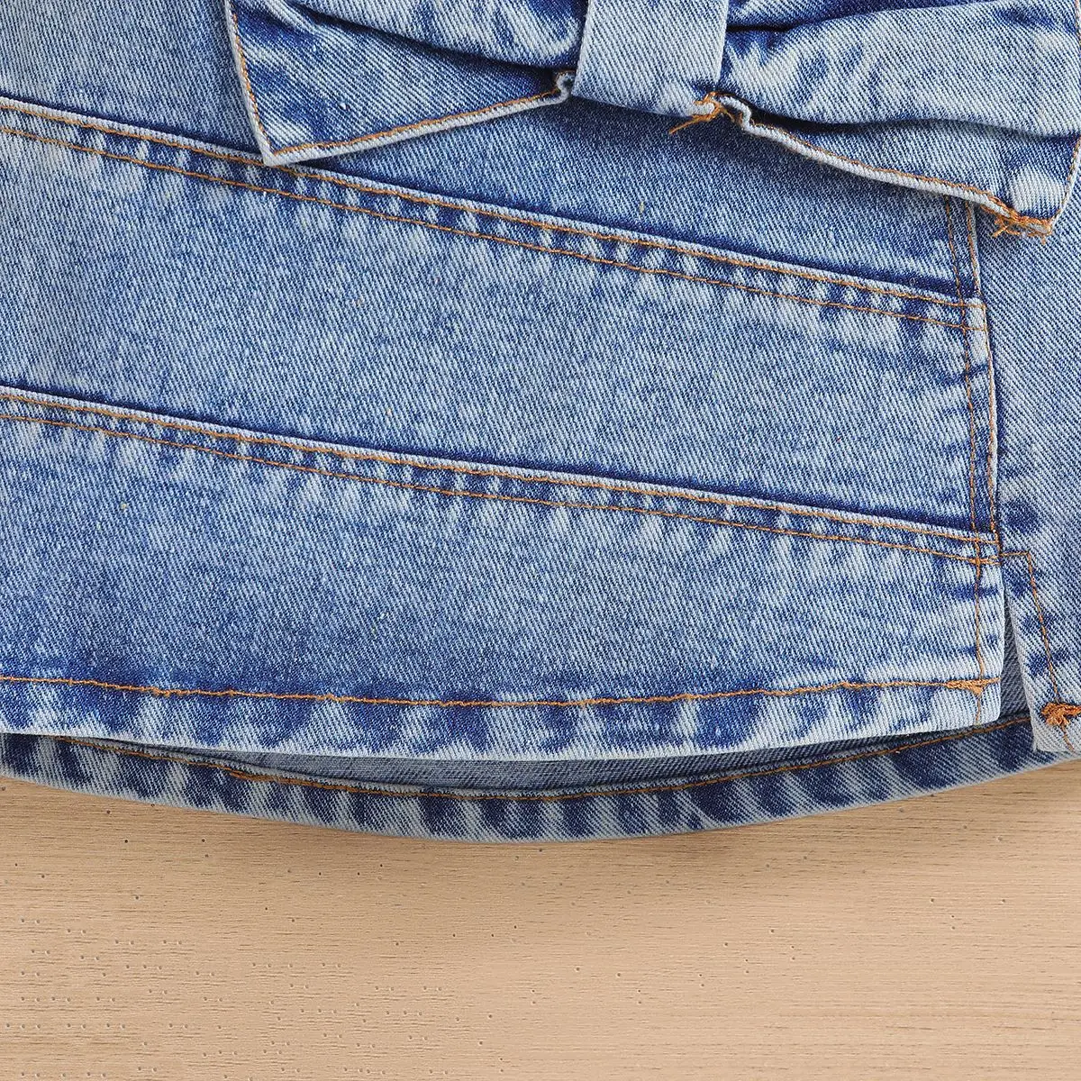 2024 Summer Toddler Girl Denim Set Sleeveless Crop Top + Skirt 2 pcs Short Set 2-6 Years