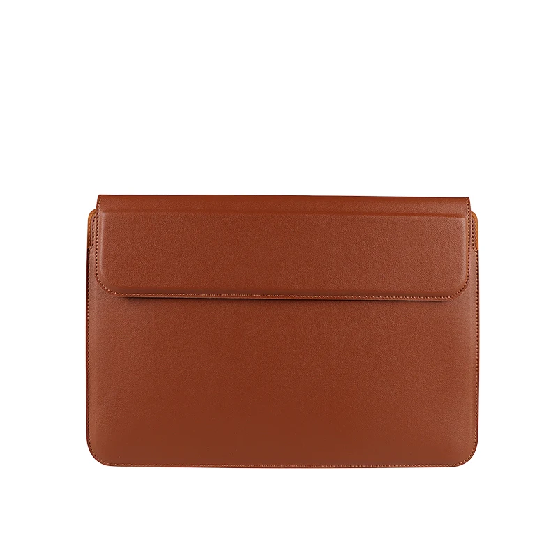 Factory Direct Low MOQ PU Leather Laptop Sleeve Cover 13,13.3,14.1-154 inch Ultra-thin Computer Notebook Bag with Stand Function