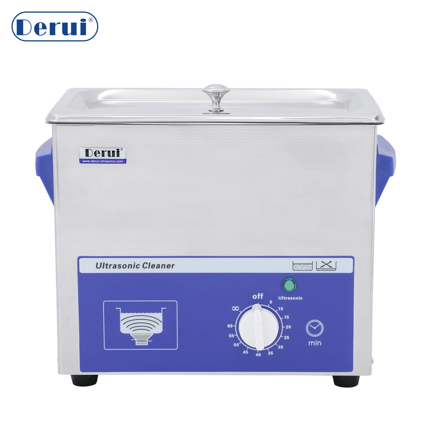 Derui MS30 portable ultrasonic cleaner with rotary switch easy to washing operating 3 litre tank immersion bath washing